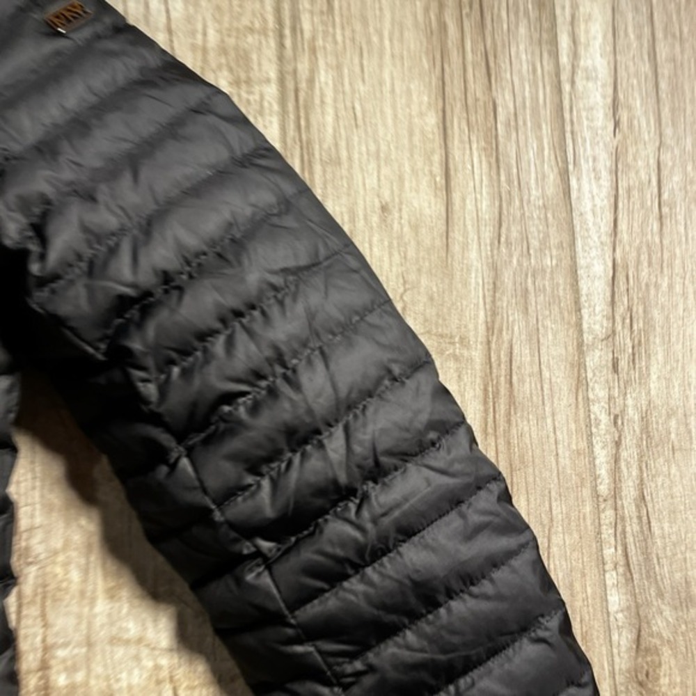 ANDREW MARC Long‎ Black Puffer Coat High Neck Button Vent Pockets - Picture 7 of 11